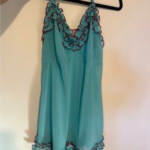 Cacique Aqua Slip with Red Contrast Trim